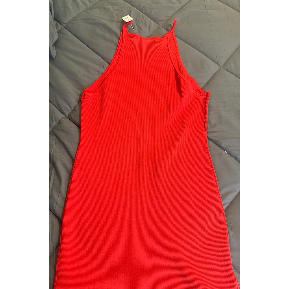 Gabrielle Union Bodycon Midi Dress XL Red Ribbed Racerback